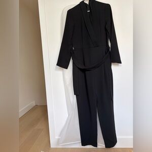 Mango Black Tailored Jumpsuit with Waist Tie